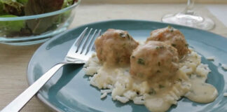 Boulettes de viande avec sauce blanche et riz au thermomix