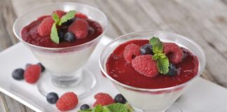 Panna cotta au coulis de framboise WW