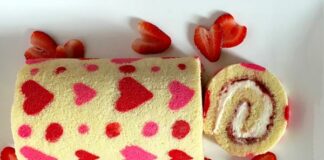 Gâteau roulé de la saint valentin avec Thermomix