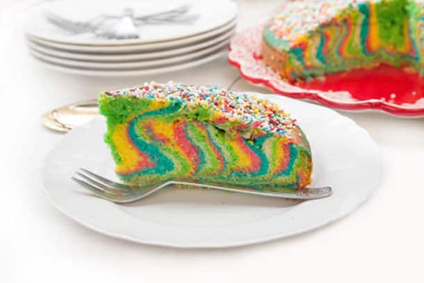 Gâteau rainbow marbré