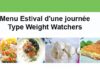 Menu estival d'une journée Type Weight Watchers