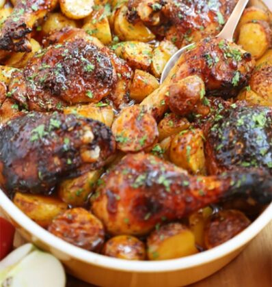 Poulet et pommes de terre au cidre avec Cookéo - Plat et recette