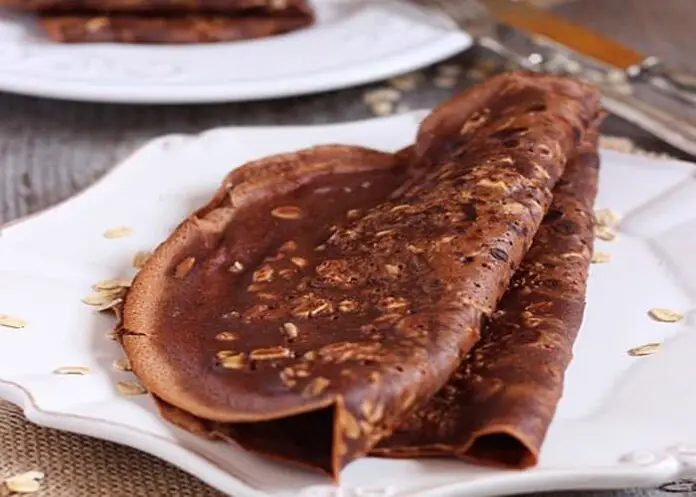 Crêpes au chocolat et son d'avoine