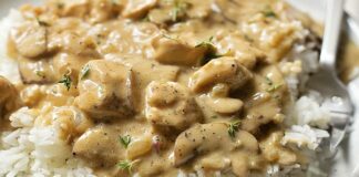 Poulet stroganoff léger