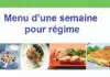Menu d'une semaine pour régime