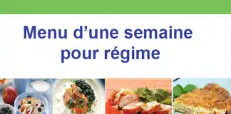 Menu d'une semaine pour régime