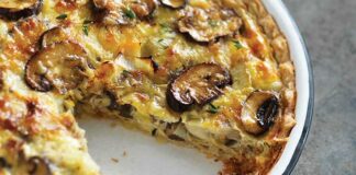 Quiche forestière aux poireaux léger