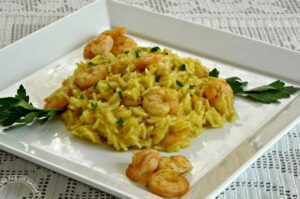 Risotto aux crevettes et curry