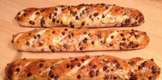 Baguette viennoise aux pépites de chocolat