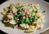 farfalles aux petits pois et jambon WW, un délicieux plat de pâtes facile et rapide à réaliser pour un repas léger et simple.