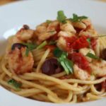 Spaghettis aux crevettes et tomates cerises WW