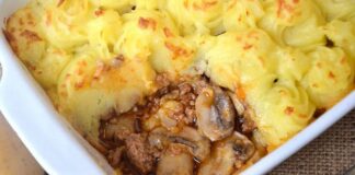 Hachis parmentier au boeuf et champignons WW