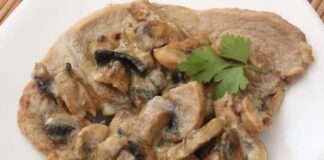 Escalope de poulet sauce moutarde et champignons WW