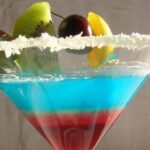 Cocktail aux fraises et au Curaçao bleu au Thermomix