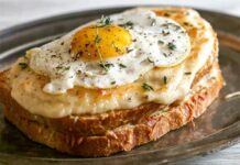 Croque-madame au jambon emmental ww