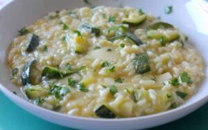 Risotto courgettes et chèvre frais