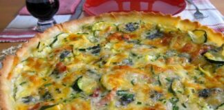 Quiche aux courgettes, oignons et lardons WW