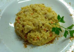 Risotto de poulet au curry