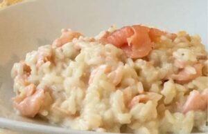 Risotto léger au saumon et boursin