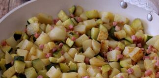 poêlée de pommes de terre et courgettes au jambon WW