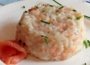Risotto léger au saumon et yaourt