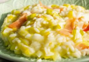 Risotto poireaux et jambon