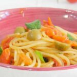 spaghettis aux tomates cerises et olives vertes WW