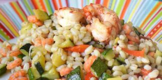 Poêlée de Blé Ebly aux Courgettes et aux Crevettes WW
