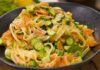 Pâtes au saumon et courgette