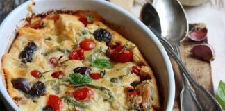 Clafoutis de thon et tomates cerises