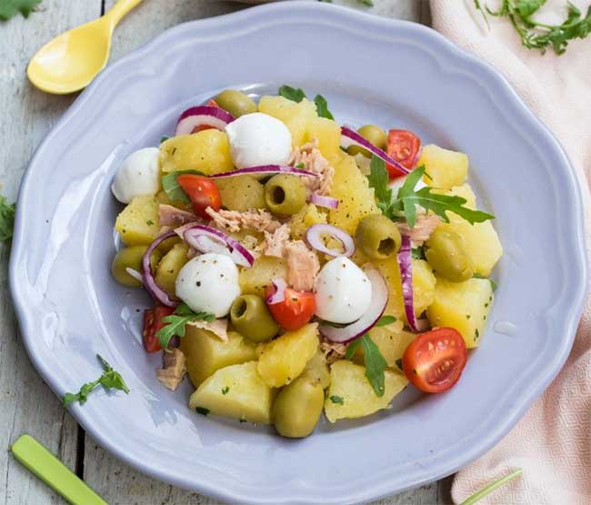 Salade De Pomme De Terre Mozzarella Et Thon Plat Et Recette Ww