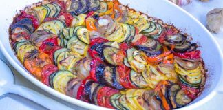 Tian de courgettes et aubergines au chèvre