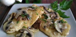 Escalopes poulet champignons