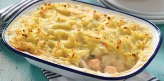Hachis parmentier aux crevettes et saumon