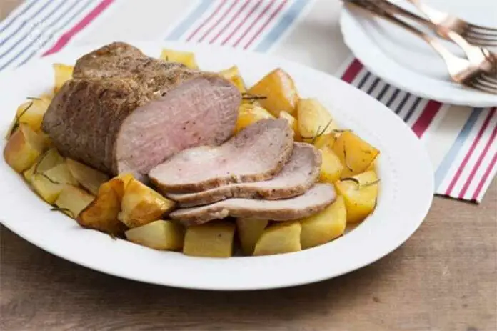 Rôti de veau aux pommes de terre