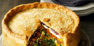 Tourte aux épinards courge et chèvre