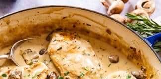 Blanquette de poulet aux champignons