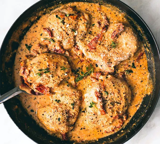 Poulet à la crème et tomates Poulet-a-la-creme-de-tomate