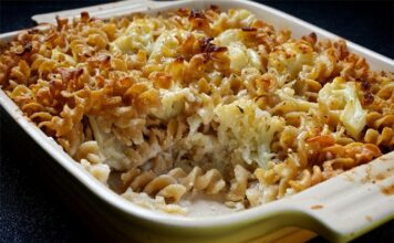 Gratin de pâtes et chou-fleur