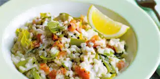 Risotto au poireau et saumon fumé au Thermomix