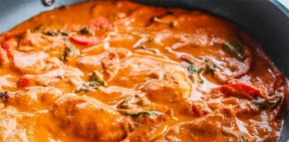 poulet à la sauce au poivron