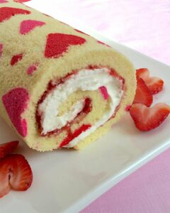 Gâteau roulé de la saint valentin