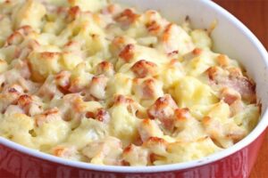 Gratin de chou-fleur au jambon