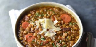 Soupe de lentilles et lardons au Thermomix