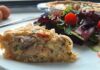 Quiche sans pâte aux champignons, poireaux et crème