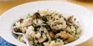 Risotto crémeux au poulet et champignons