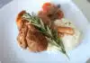 Souris d'agneau aux oignons et champignons
