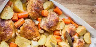 Blancs de poulet pomme de terre et carotte au four