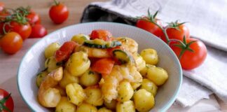 Gnocchis aux crevettes, courgettes et tomate au Thermomix
