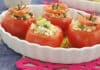 Tomates farcies aux petits pois courgettes et riz